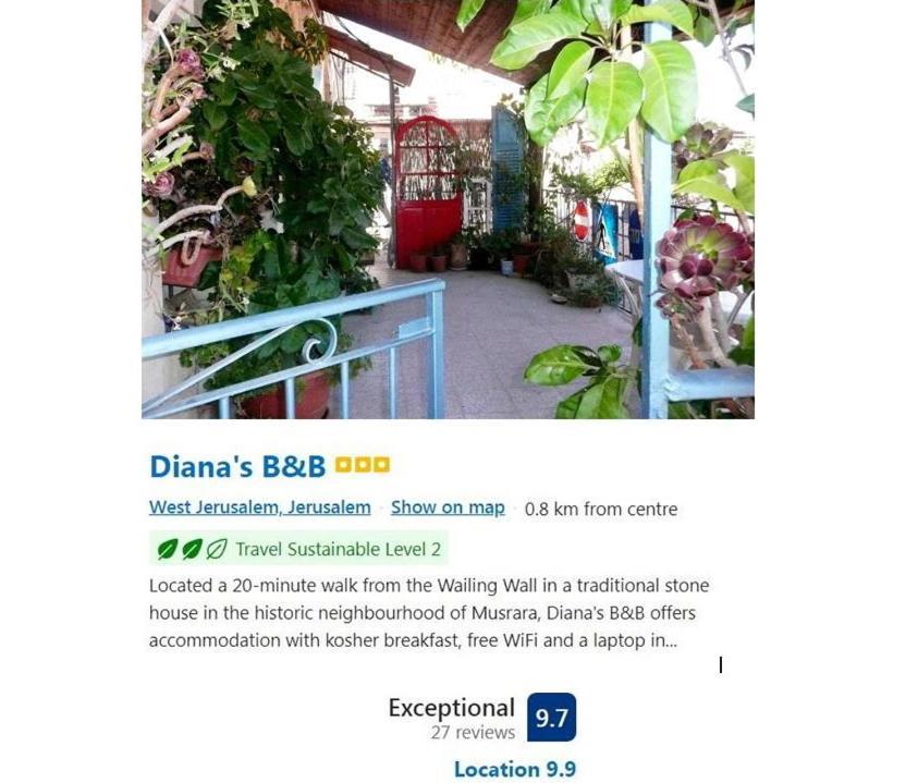 Diana'S B&B Jerozolima Zewnętrze zdjęcie